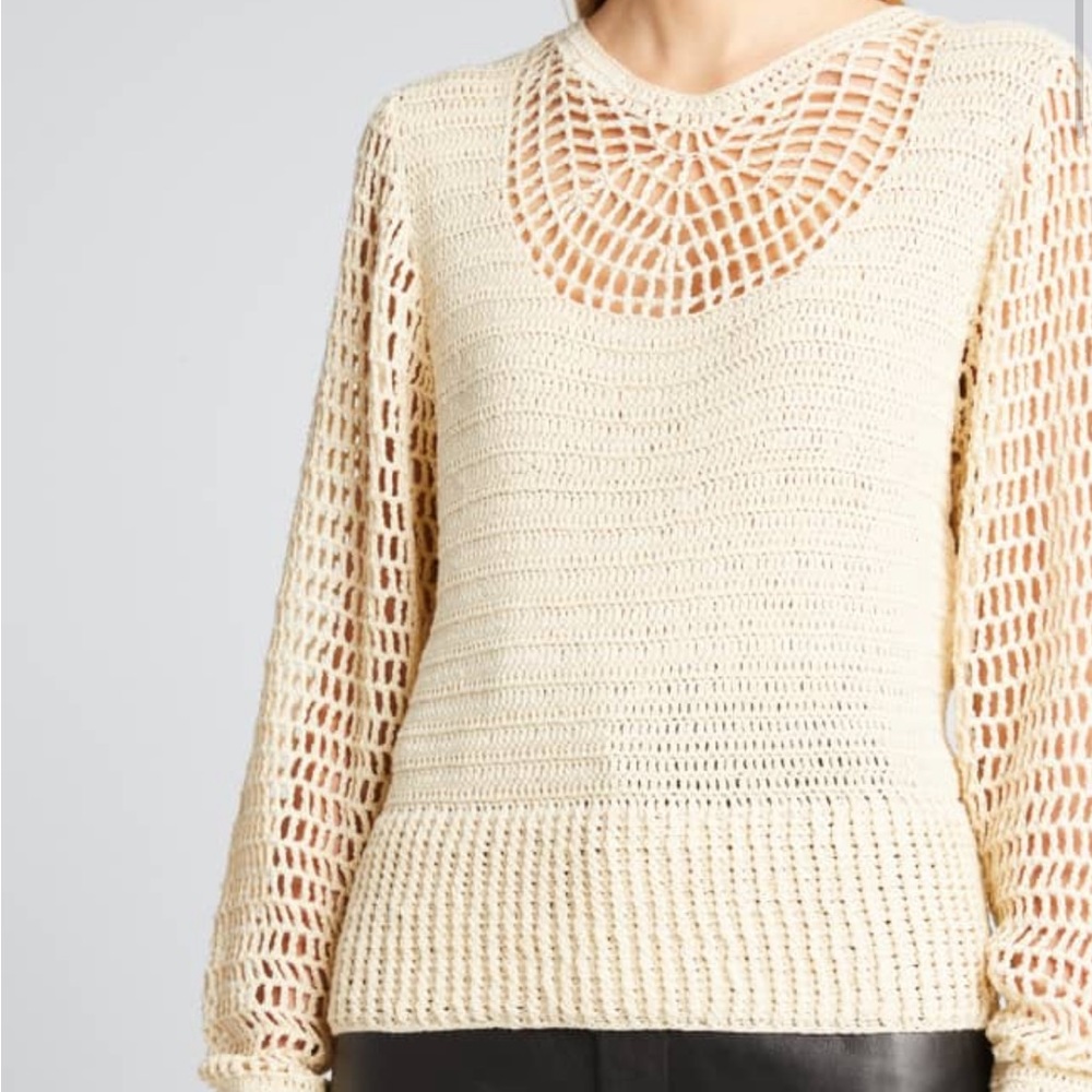Rohe Cece Metallic Crochet Knit Sweater